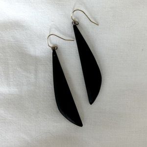 Alexis Bittar angled drop earrings (dark navy)